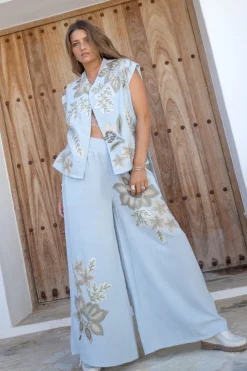 Cardigan Vidal Floral Bleu pâle