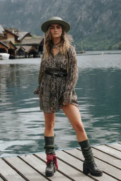 Robe à smocks imprimée Maya